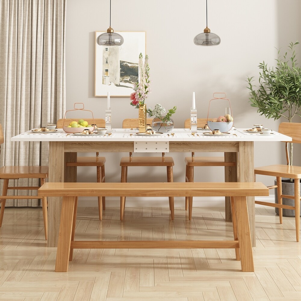 Rectangular Wood Desk Extendible Dining Table Pedestal Table