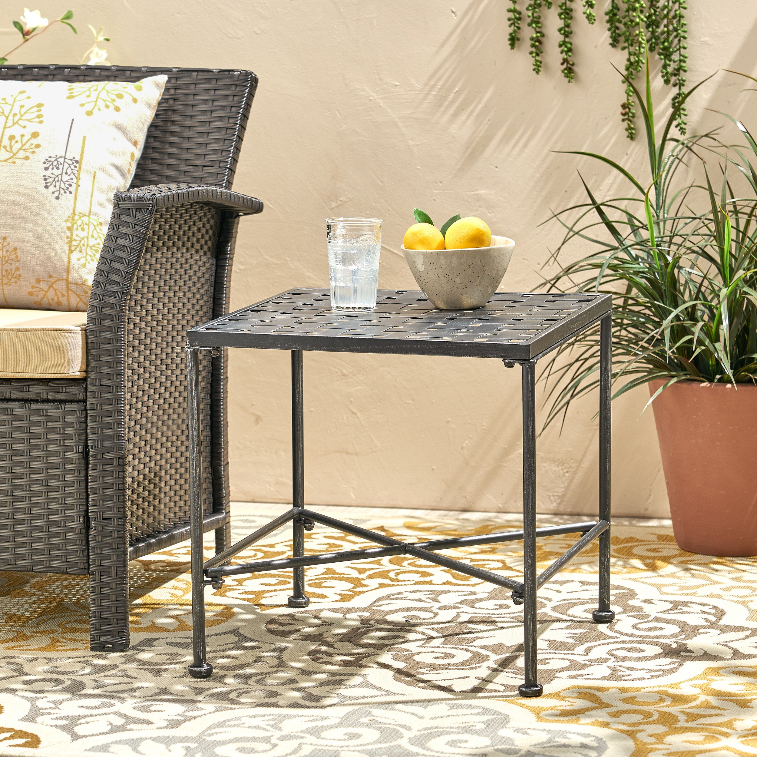 Kent Outdoor Black Iron Side Table