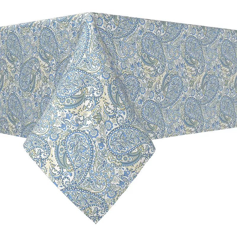 Rectangular Tablecloth， 100% Polyester， 60x120， Blue Paisley