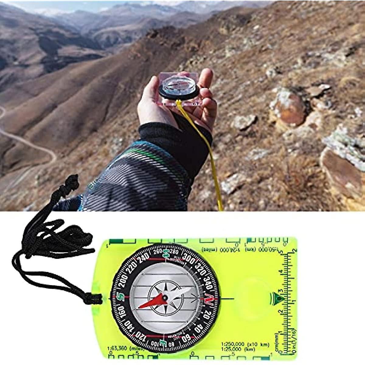 Mini Navigation Compass Portable Professional Compass Outdoor Multifunctional Compass Dc361 For Survival Mountaineering Or Hiking