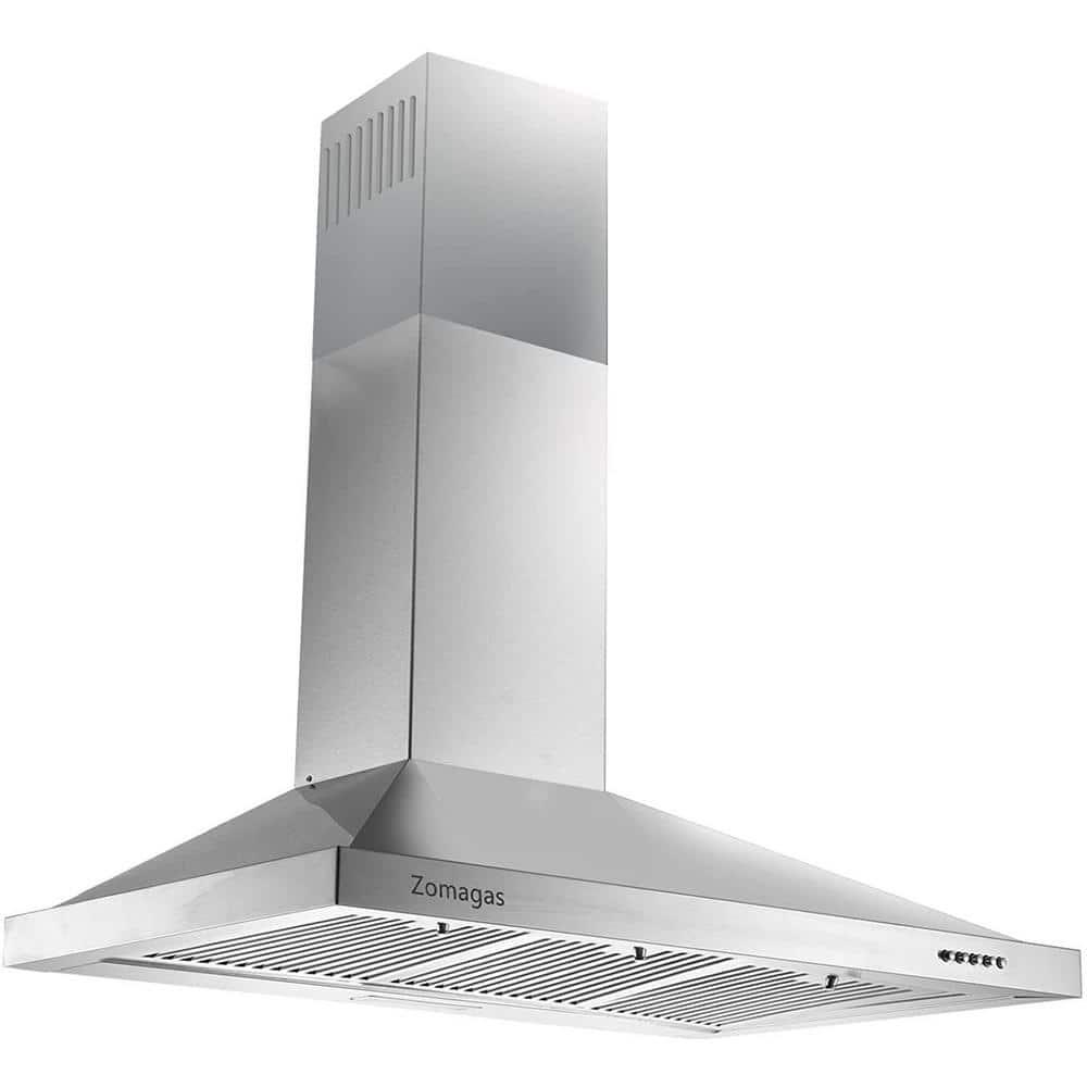 36 in 450 CFM Ducted Wall Mount with LED Light Range Hood in Stainless Steel