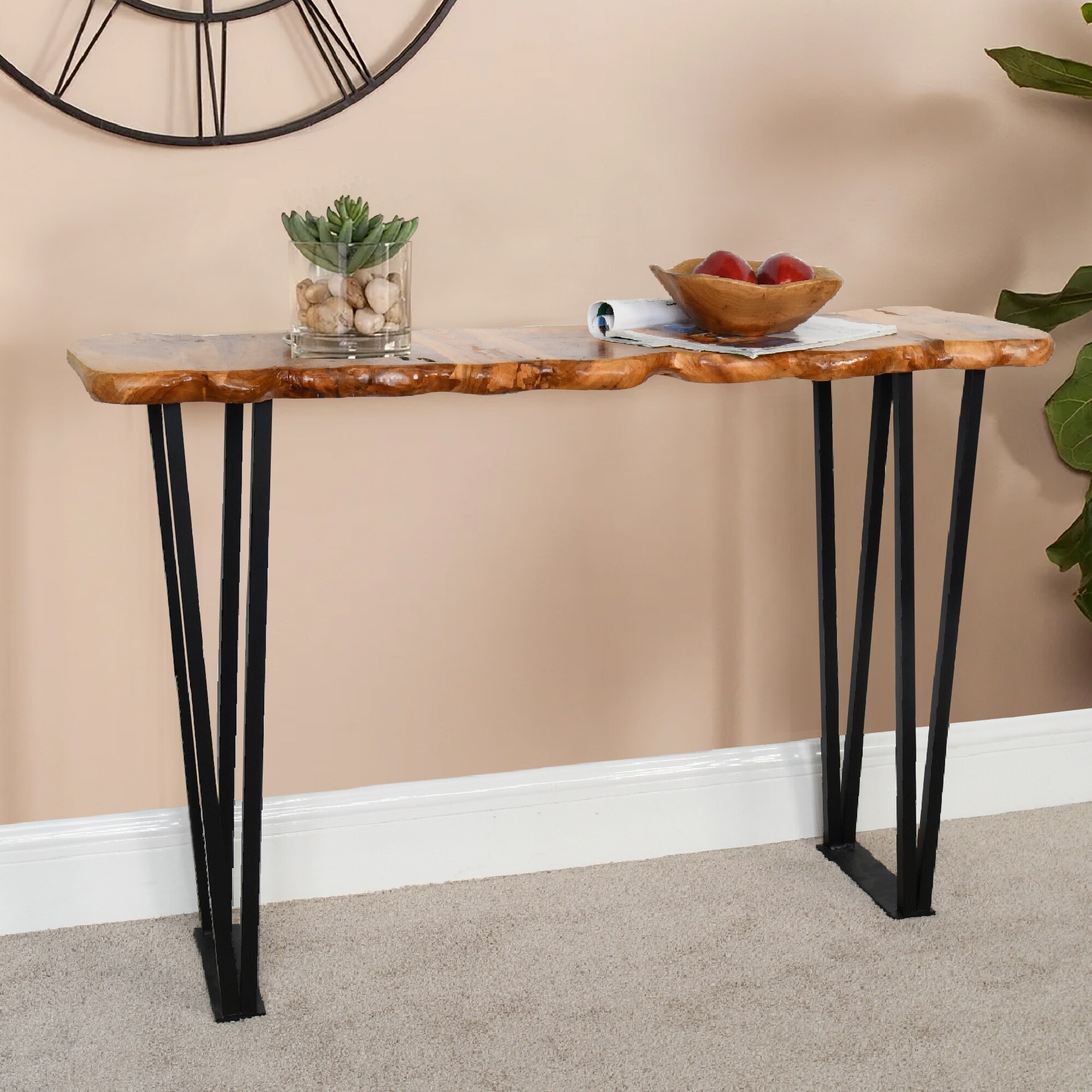 Greenage Cedar Wood Console Table - 43.5''x13.8''x33.5''H