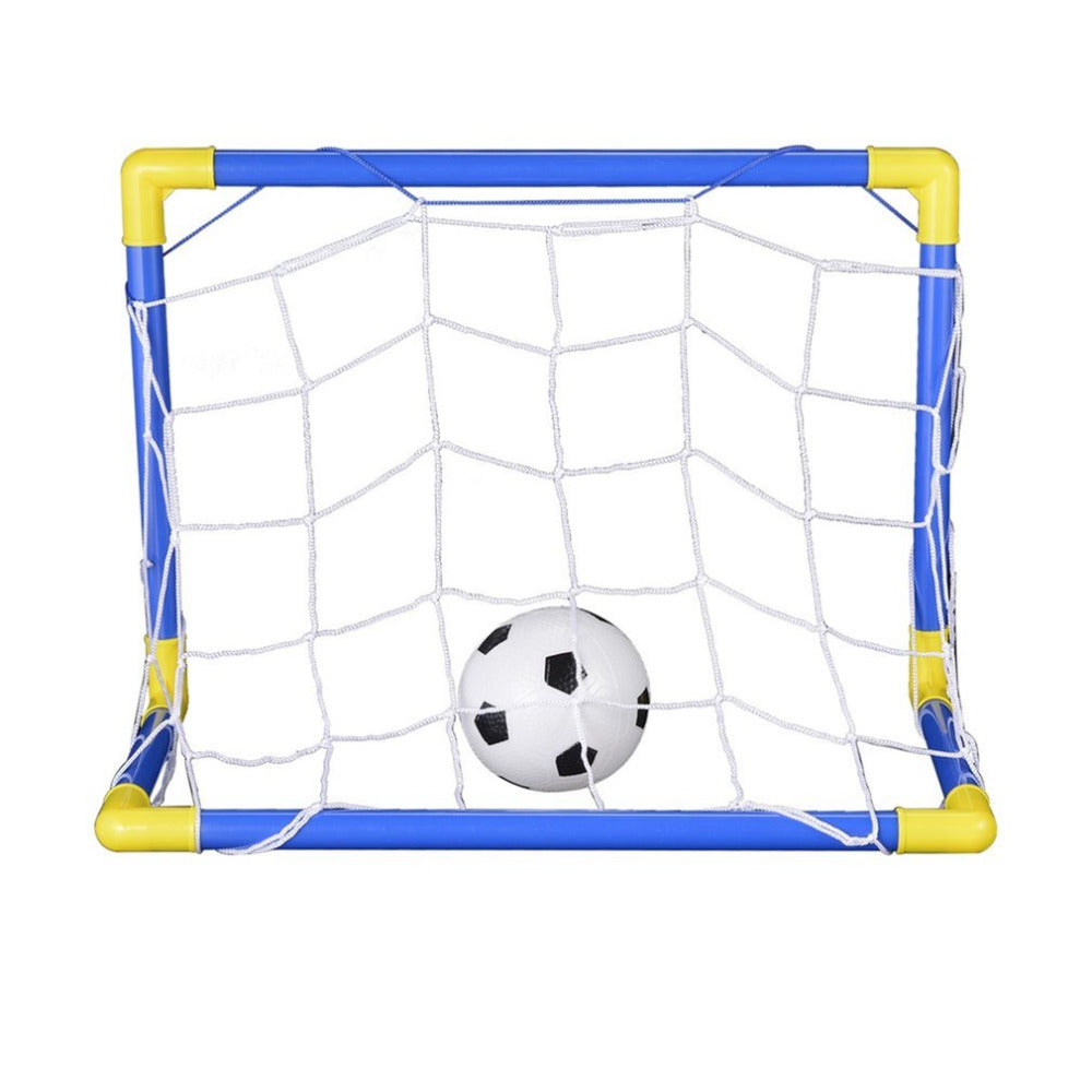 Folding Mini Football Soccer Goal Post Net Set with Pump Kids Sport Indoor Outdoor Games Toys Plastic