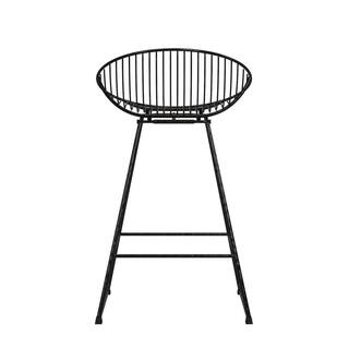 CosmoLiving by Cosmopolitan Ellis Black Metal Wire Counter Stool S020001