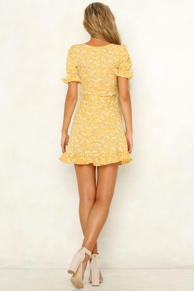 No Looking Back Dress Yellow