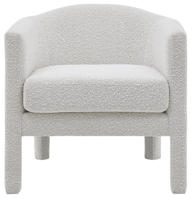 New Pacific Direct Jennifer 19 quotFabric Accent Arm Chair in Boucle Beige   Transitional   Armchairs And Accent Chairs   by Homesquare  Houzz