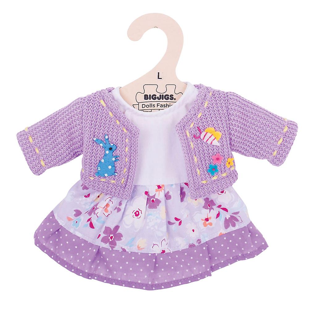 Bigjigs Toys Lilac Dress and Cardigan (for Size Large Doll)