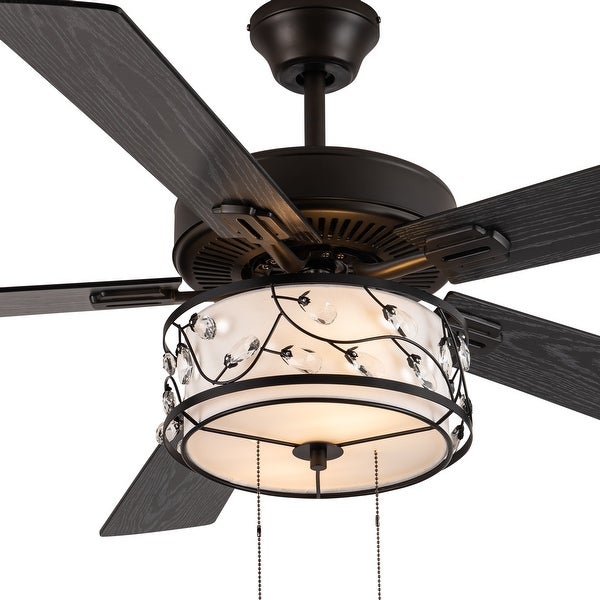 Serafina River of Goods Oil-Rubbed Bronze Metal 2-Light Floral Shade 52-Inch Ceiling Fan - 52