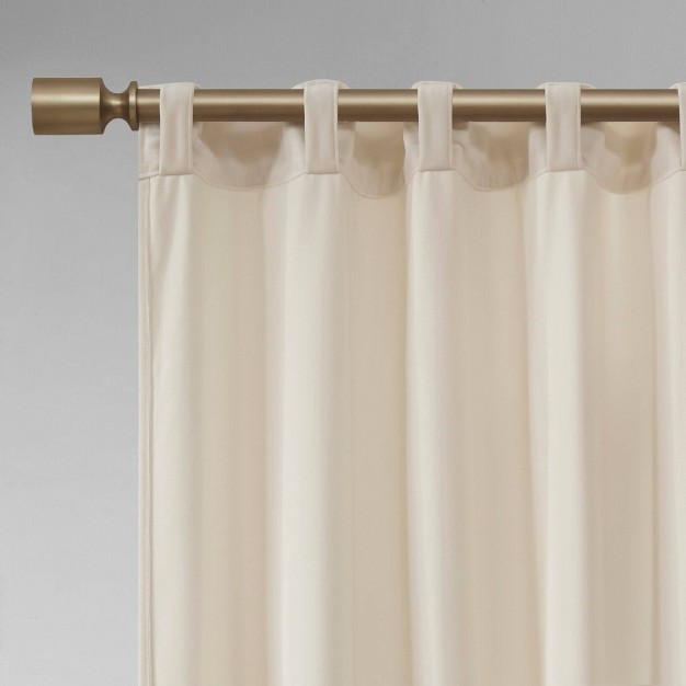 Set Of 2 Bryce Poly Velvet Room Darkening Curtain Panels