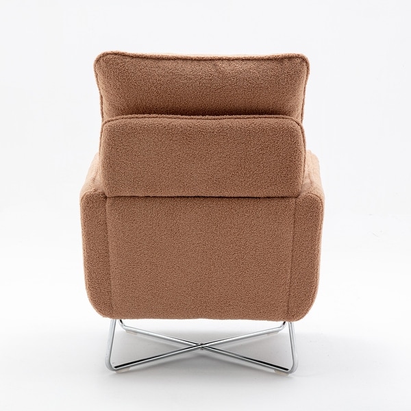 Plush Armchair with Lumbar Pillow for Living Room or Office， Espresso