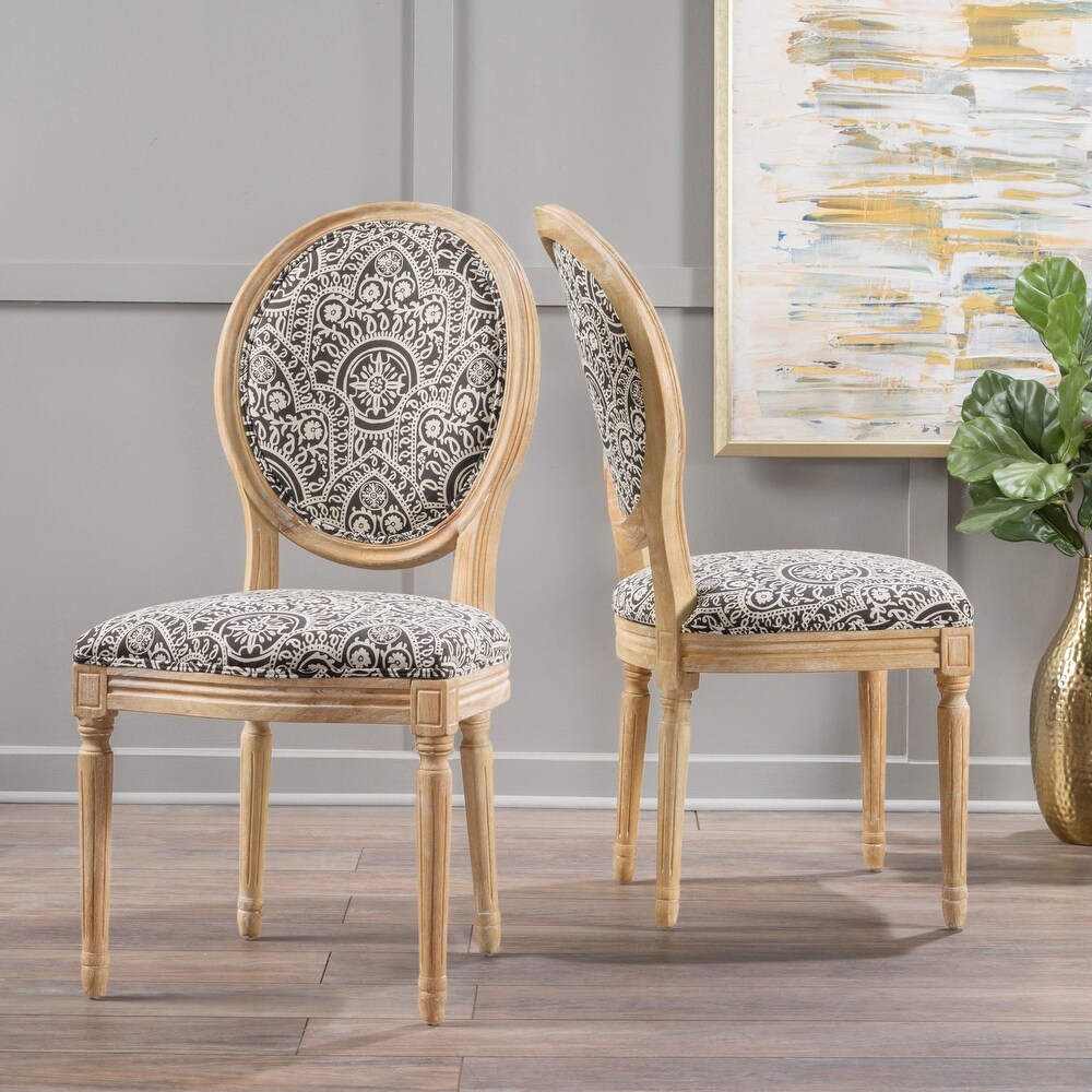 Phinnaeus Patterned Fabric Dining Chair (Set of 2) by Christopher Knight Home