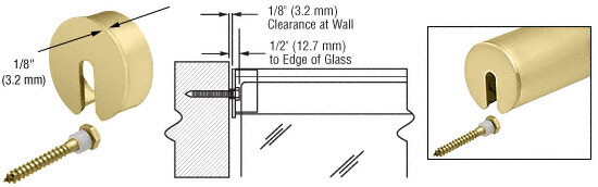 CRL Stabilizing End Cap for 2 Cap Railing