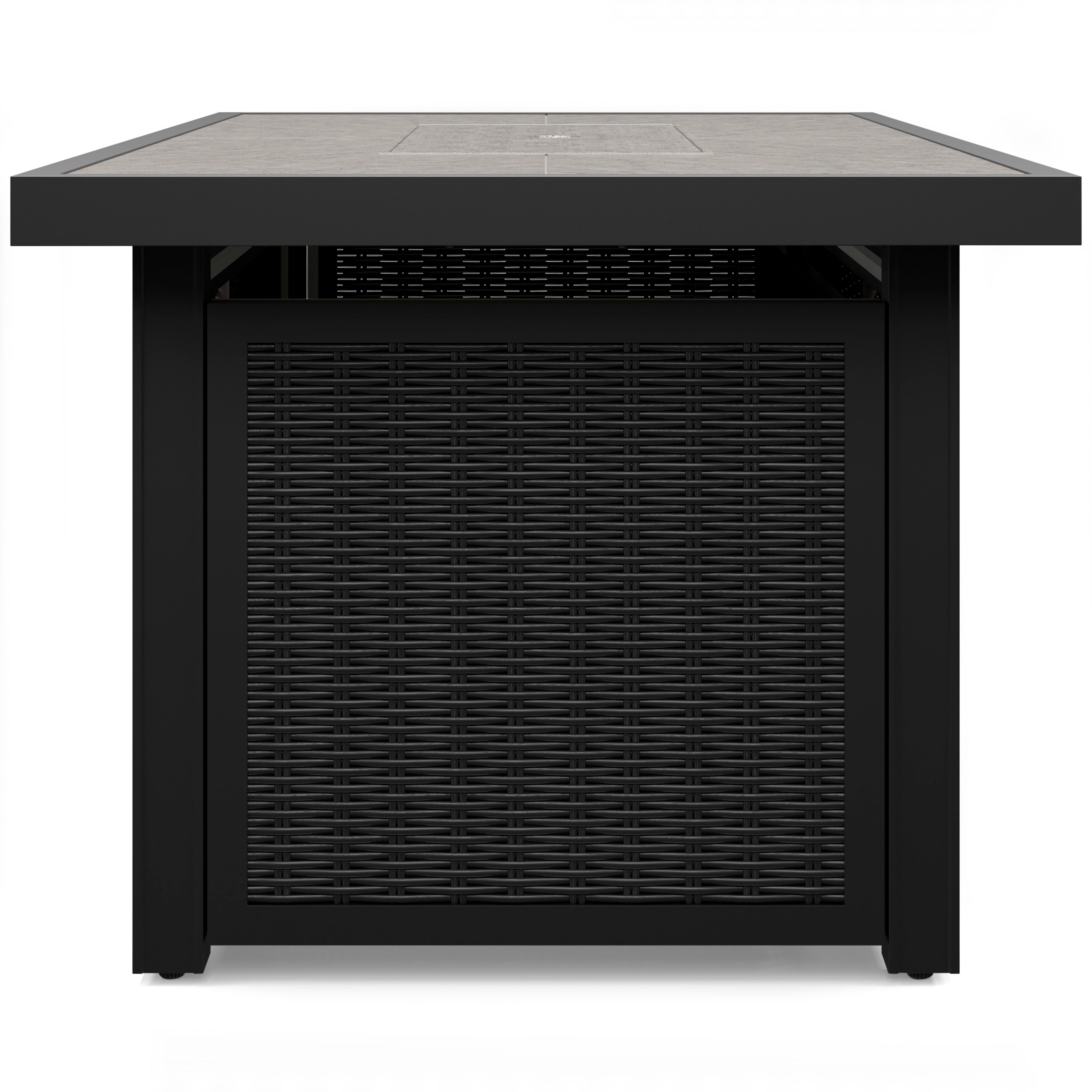 Fire Island Outdoor 58 Black Firepit Table - NEW