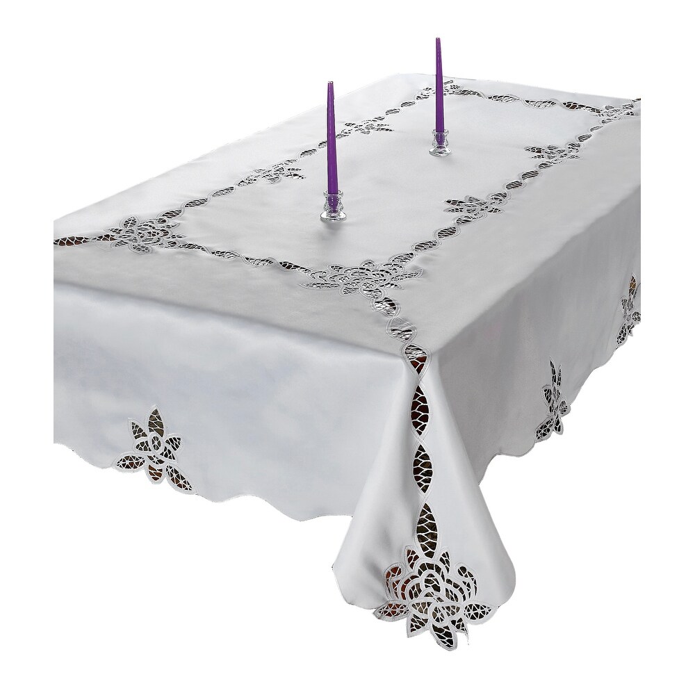 Violet Linen Betenburg Lace Pattern Tablecloth