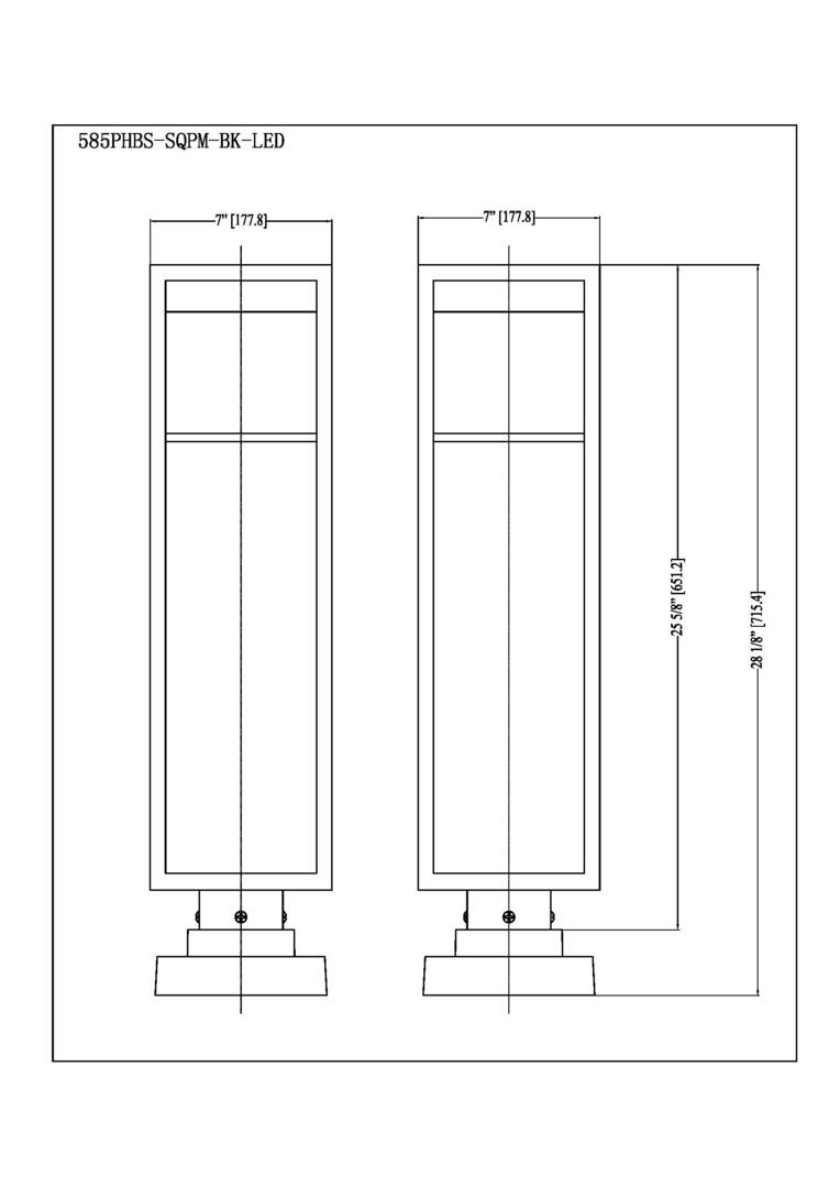 Z-Lite 585PHBSSQPMBKLED