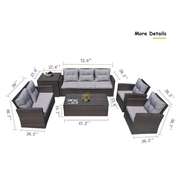 Martinka Outdoor Garden 6Piece Rattan Wicker Sectional Set