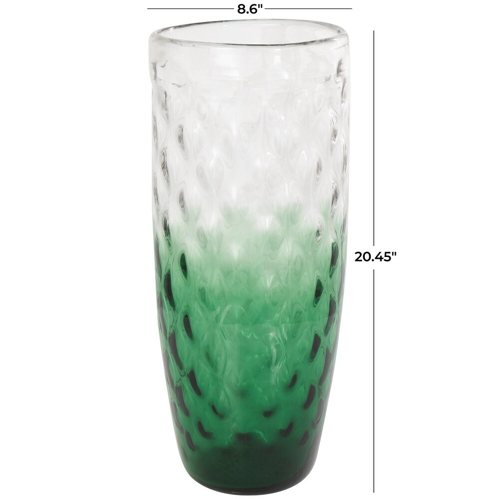 Green Glass Handmade Ombre Vase