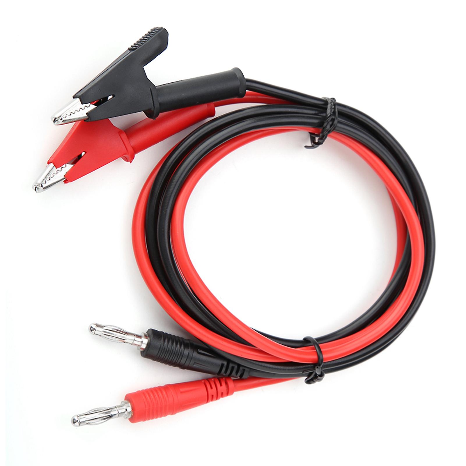 P1040 2Pcs Silicone Banana Plug Crocodile Clip Test Probe Lead Testing Cables