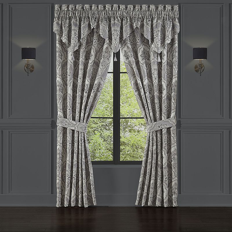 Five Queens Court Silverstone Silver 2-pack Window Curtain Set