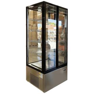 Cooler Depot 33 in. W 22 cu. ft. Commercial Upright 4 Sided Glass Swing Door Refrigerated Dispaly Case in Stainless Steel DXXCL-600