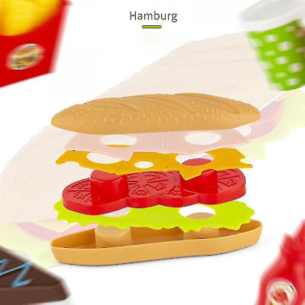 Toy Food Pretend Play Food Set，pretend Role Play Toys For Educational Preschool Learning，cutting Pizza Hamburger