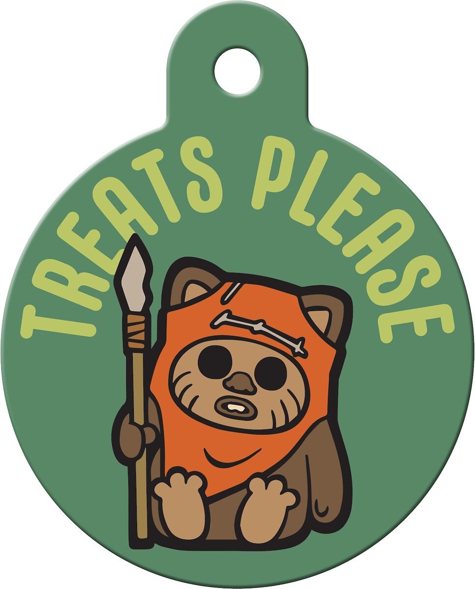 Quick-Tag Star Wars Ewok Treats Plz Circle Personalized Dog and Cat ID Tag