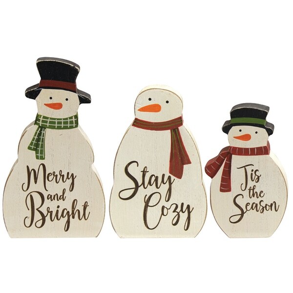 3/Set Tis The Season Reversible Chunky Snowman Sitters