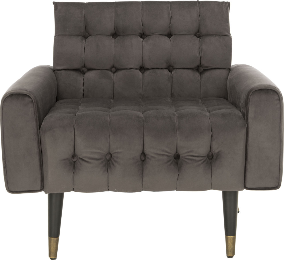 Amaris Tufted Accent Chair Safavieh   Midcentury   Armchairs And Accent Chairs   by HedgeApple  Houzz