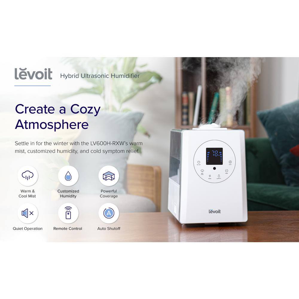 LEVOIT 1.5 Gal. Warm and Cool Mist Ultrasonic Humidifier and Diffuser with Remote Control up to 750 sq. ft. HEAPHULVNUS0031