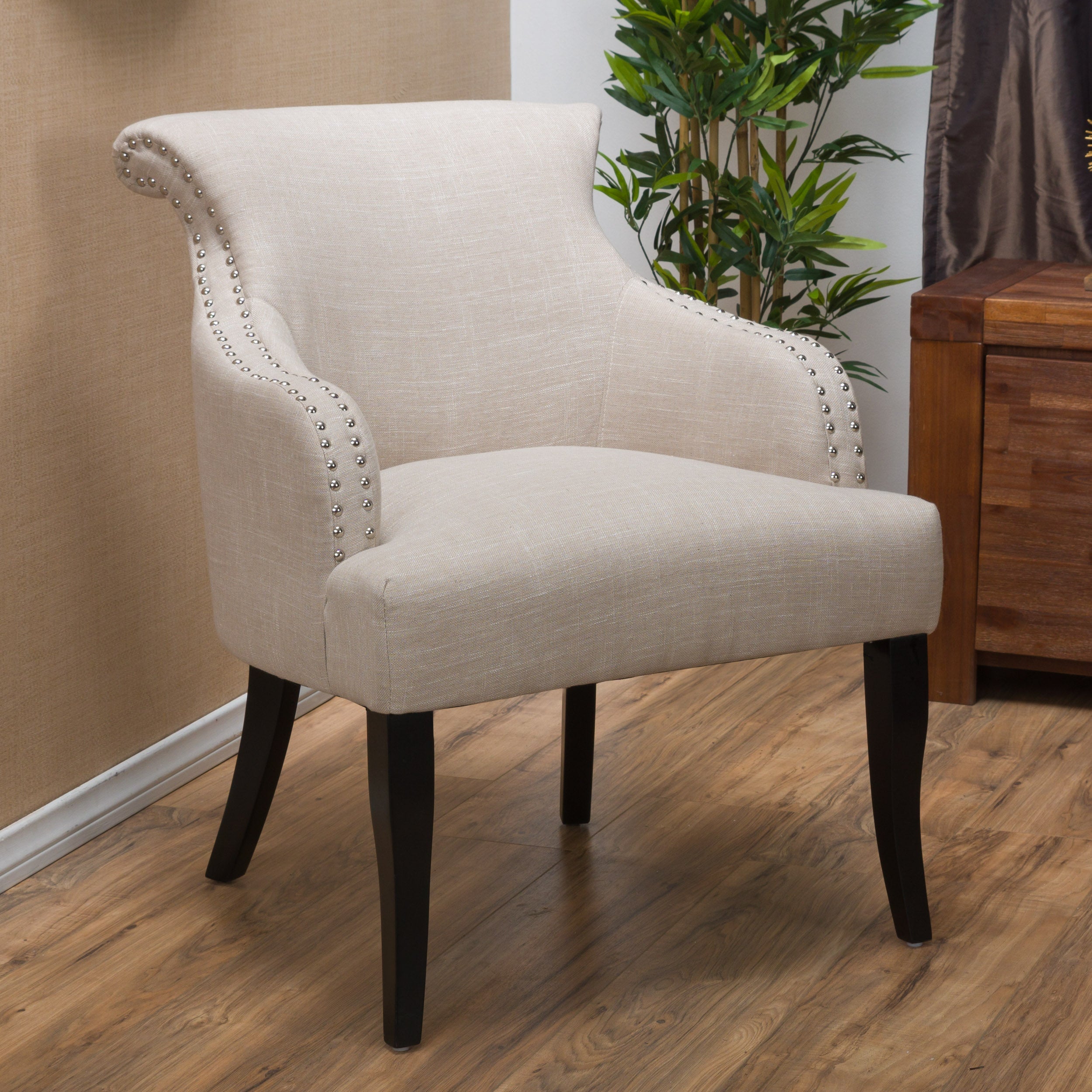 Baldwin Light Beige Fabric Accent Chair