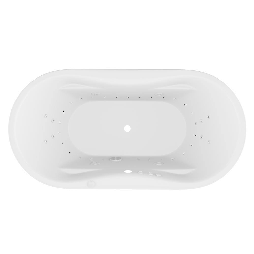 ANZZI Lori 72 in. Acrylic Flatbottom Whirlpool and Air Bathtub in White FT-AZ102