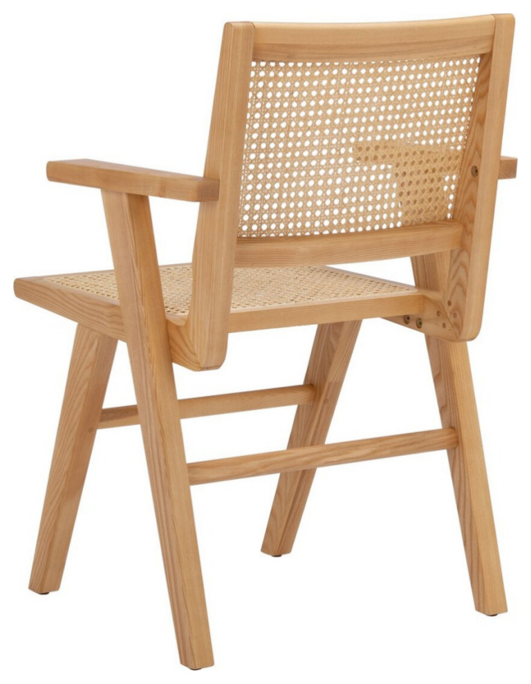 Aramis French Cane Dining Arm Chair Natural Set of 2   Tropical   Dining Chairs   by Virgil Stanis Design  Houzz