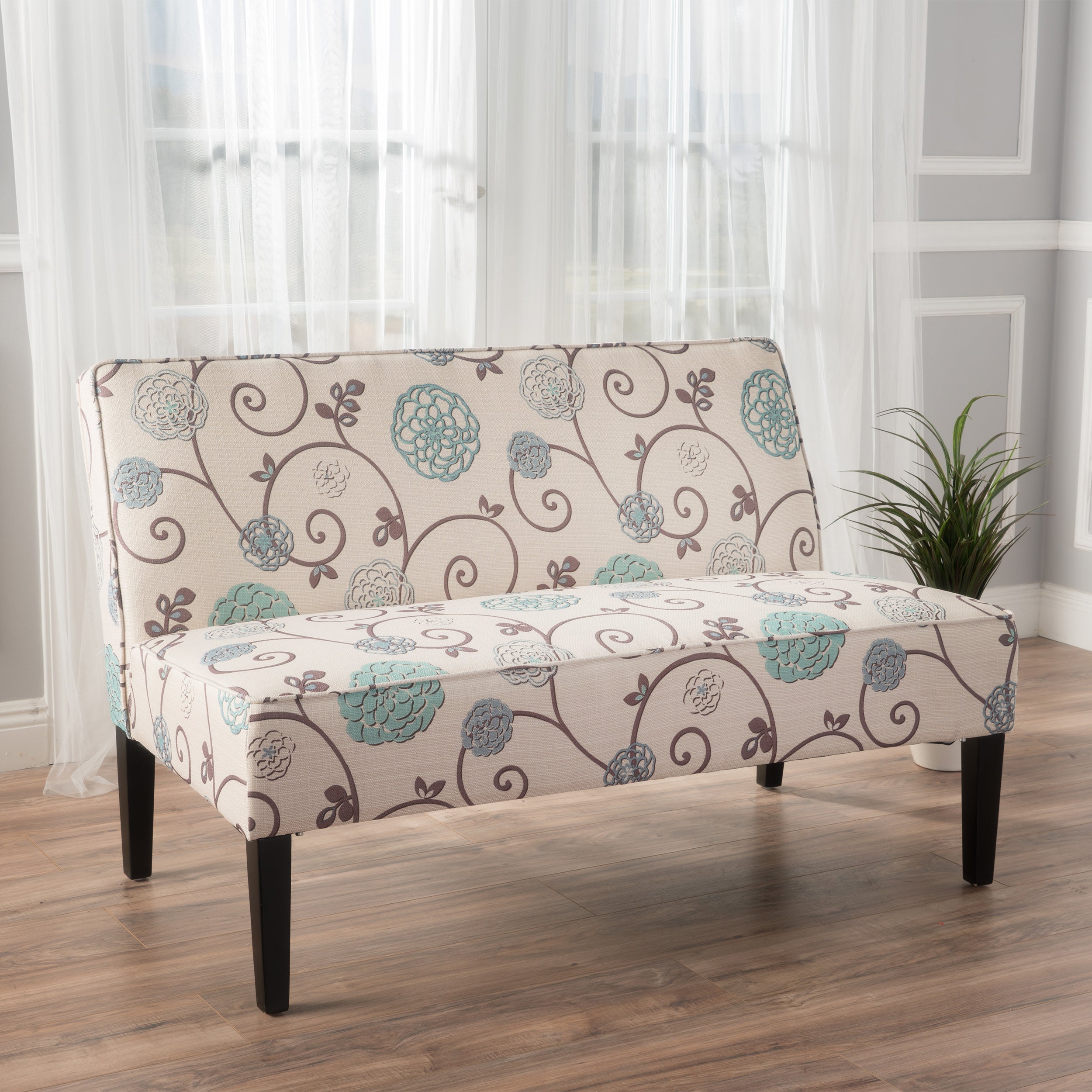 Charlotte Modern Simple Elegant Fabric Settee