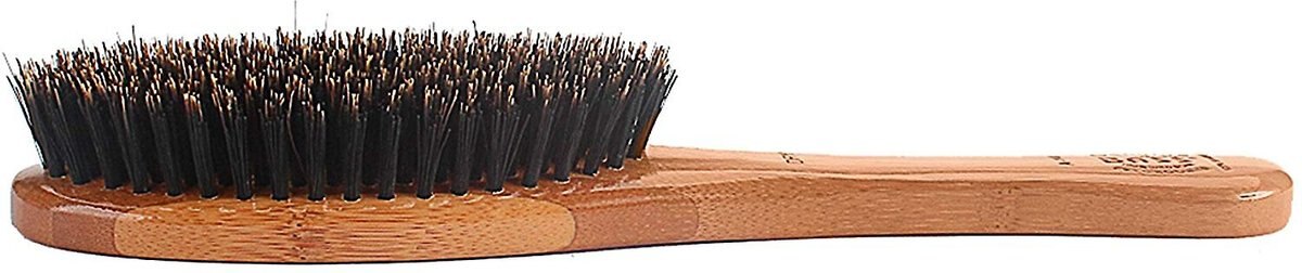 Bass Brushes Shine and Condition Pet Brush， Bamboo-Dark Finish