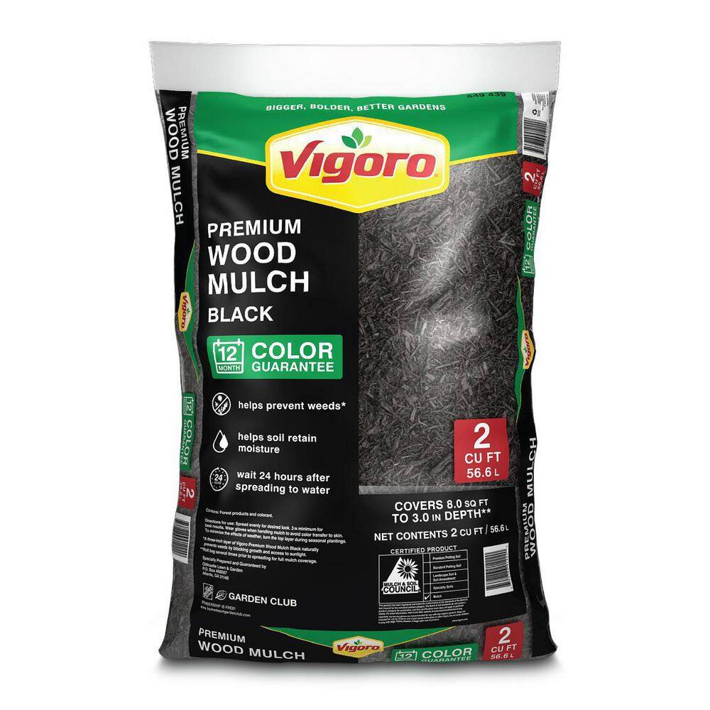 Vigoro 2 cu. ft. Bagged Premium Black Wood Mulch 52050197