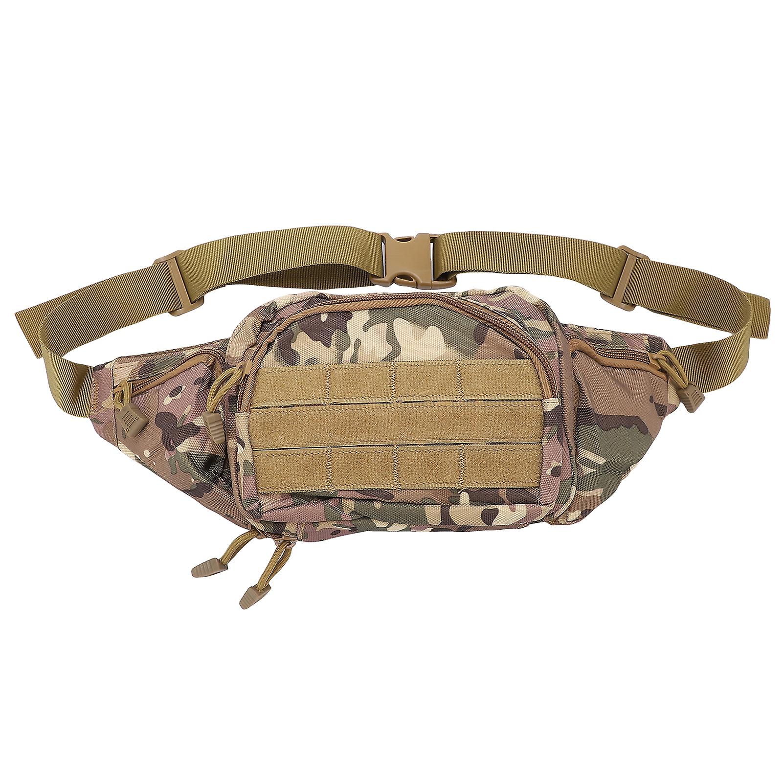 Outdoor Waist Hanging Pockets Waist Pack With Adjustable Shoulder Strap For Fishing Cycling Campingcamouflage