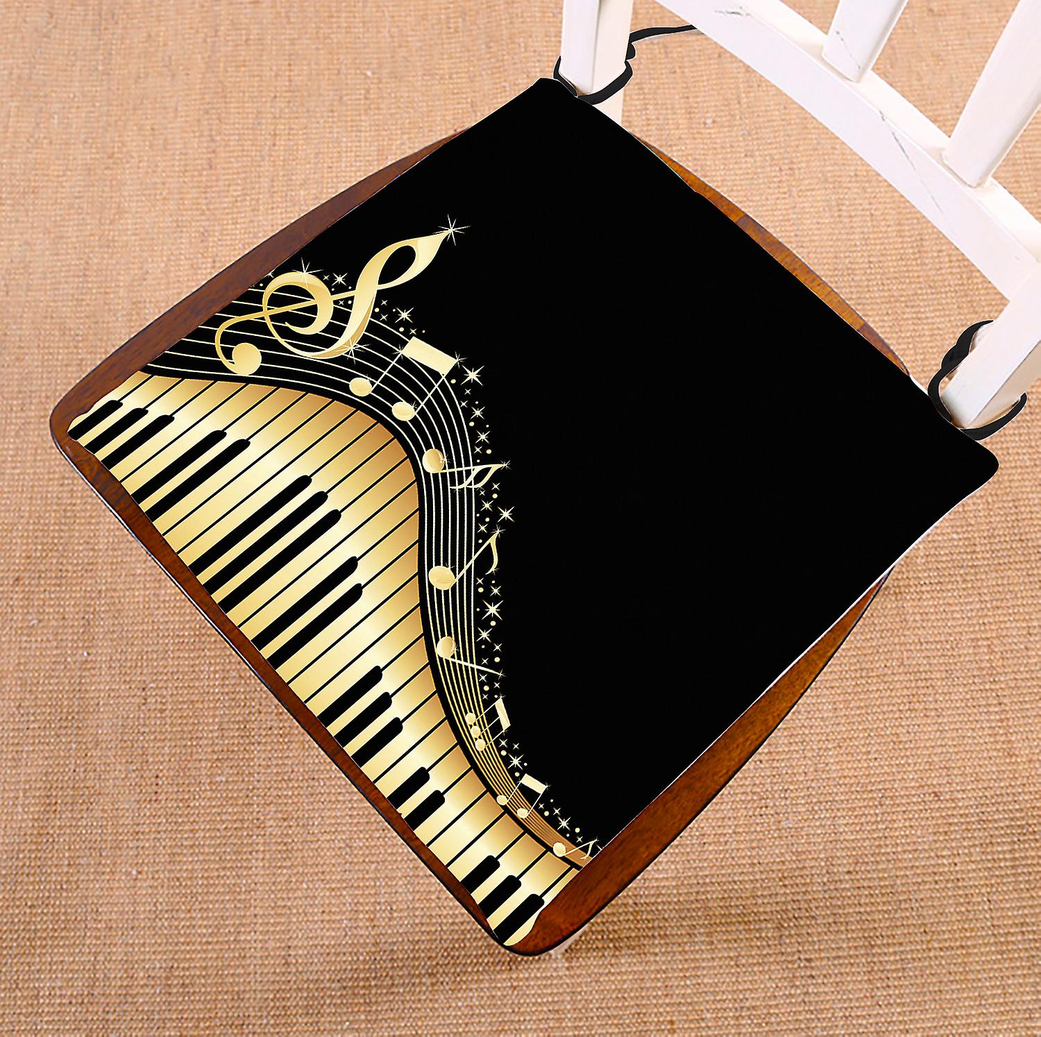 Musical Notes With Piano Chair Pad Seat Cushion Chair Cushion Floor Cushion 50x50 Cm