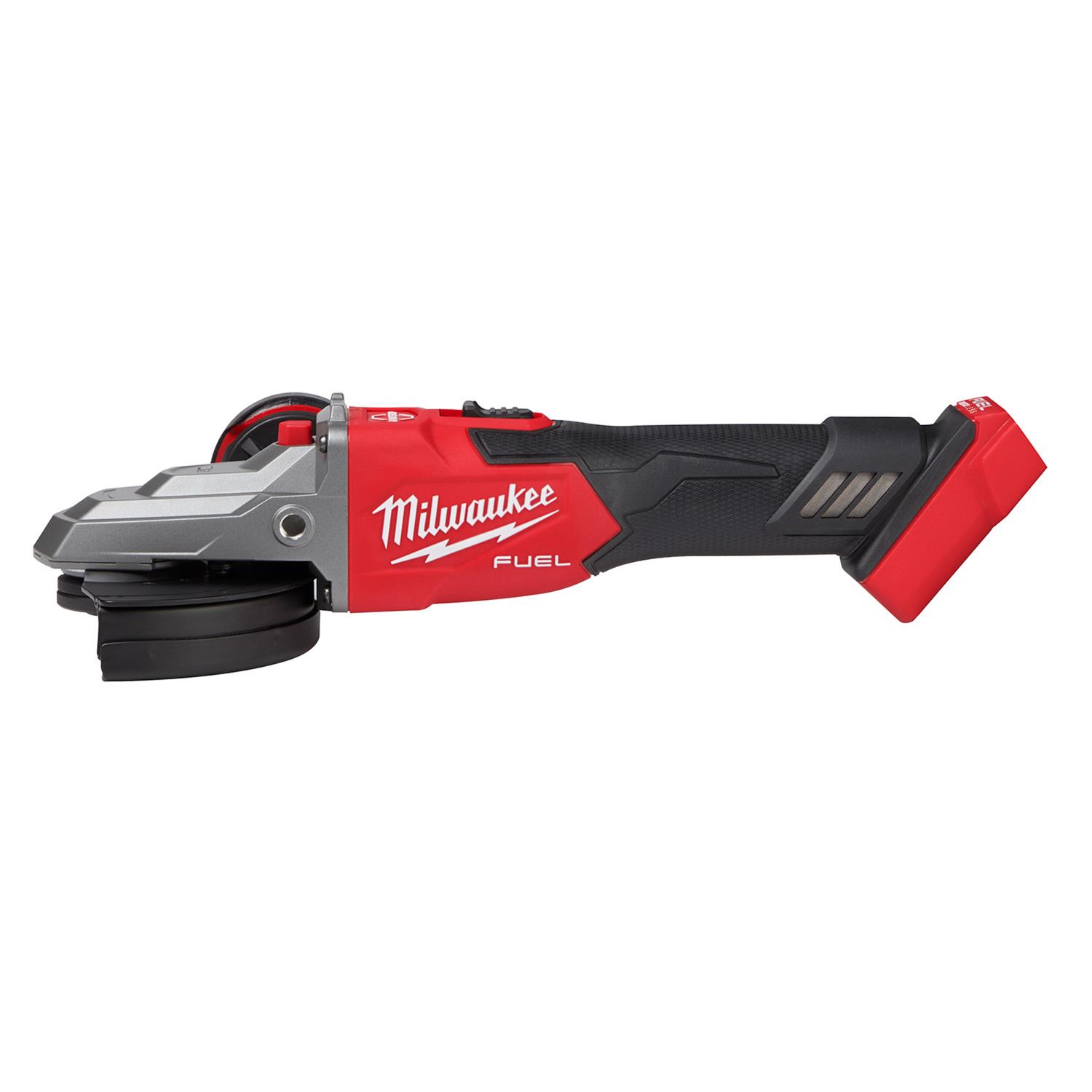 Milwaukee Tool 2887-20 Milwaukee M18 FUEL 5 in. Flathead Braking Angle Grinders with Slide Switch Lock-On