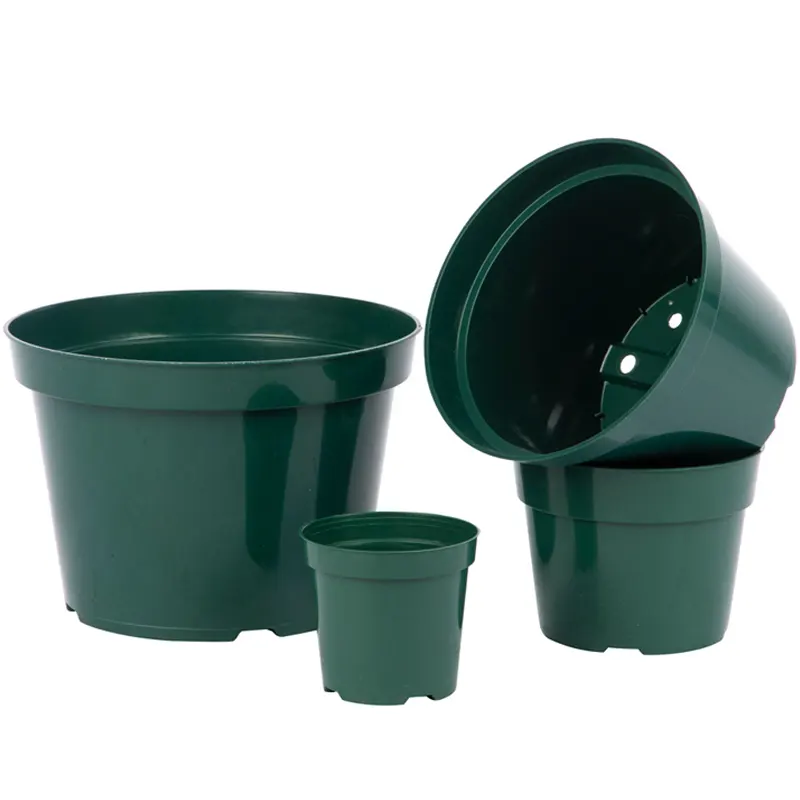 Factory Hot Sale Home Garden Supplies Multiple Sizes Nursery Succulents Planter Pot Gallon Green Plastic Plant Pot