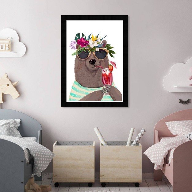 X 15 quot Cocktail Fresh Bear Animals Framed Art Print Wynwood Studio