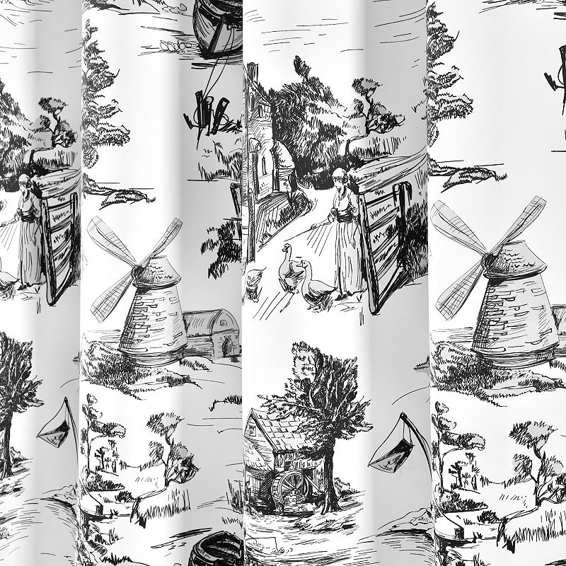 Lush Decor French Country Toile Room Darkening Window Curtain Set