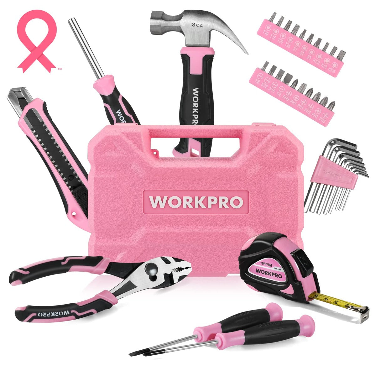 WORKPRO 35-Piece Tools Set， General Household Tool Kit with Storage T