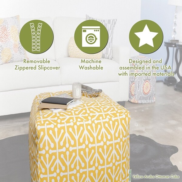 Majestic Home Goods South West Indoor / Outdoor Ottoman Pouf Cube