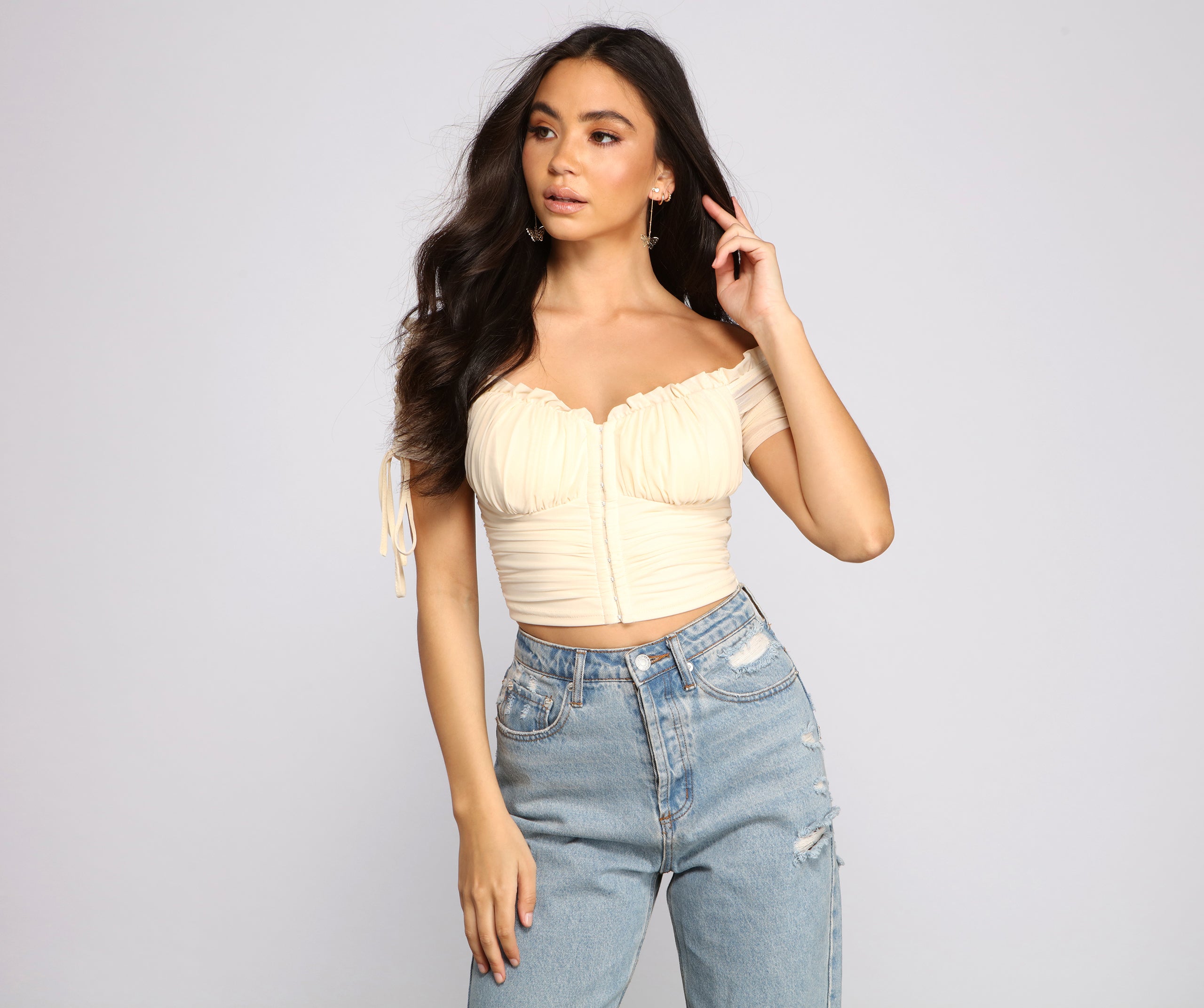 Hooked In Ruched Crop Top