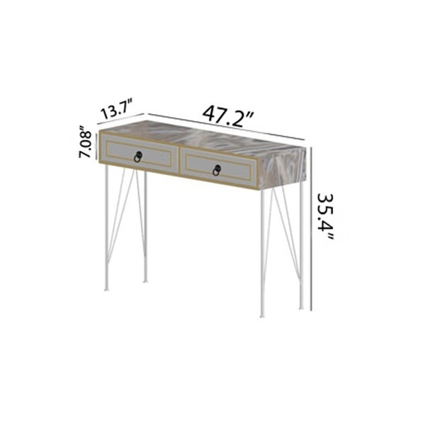 Modern 2-Drawers Sideboard Metal Legs Sideboard