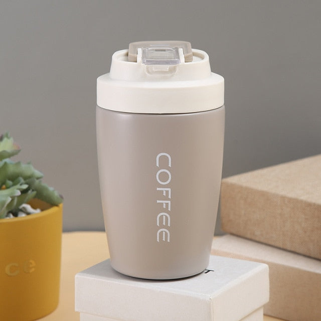 Double Stainless Steel Coffee Cup Leakproof Insulated Thermal Cup Car Portable Travel Coffee Mug