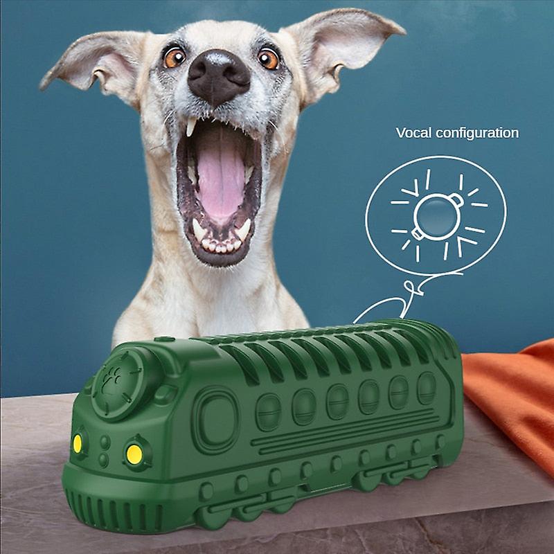 Tough squeaky train dog toy