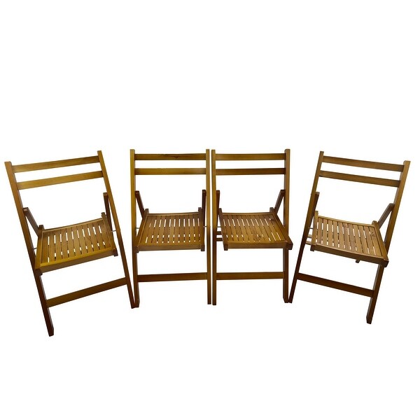 Furniture Slatted Wood Folding Special Event Chair ，Set of 4