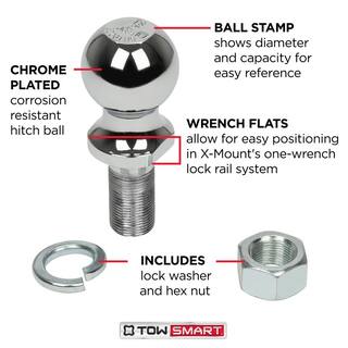 TowSmart Class 1 2000 lb. 1-78 in. Ball Diameter 34 in. Shank Diameter 2-38 in. Shank Length Chrome Trailer Hitch Ball 717