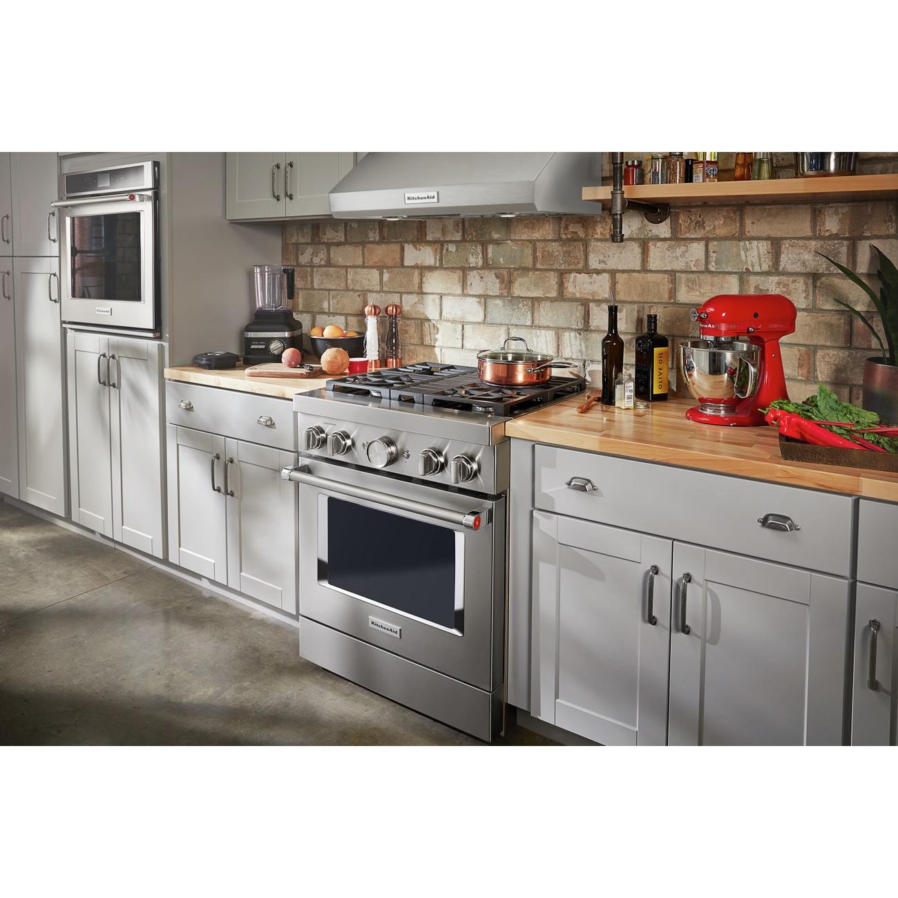 KitchenAid 30-inch Freestanding Dual Fuel Range with Even-Heat�True Convection KFDC500JSS